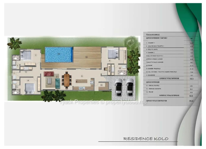 Villa moderne avec piscine privée à Calodyne proche des plages