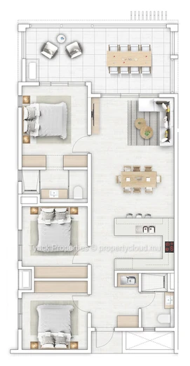 Modern 3-bedroom apartment in Calodyne with access to sparkling communal pool