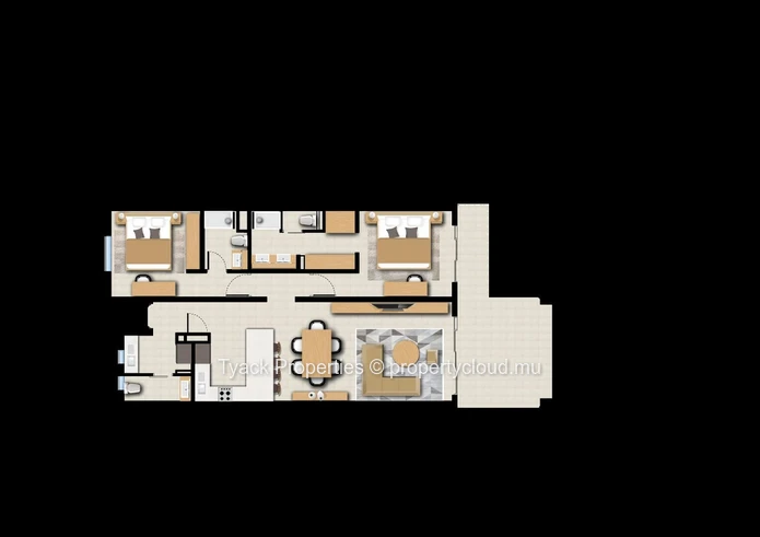 Elegant 2-Bedroom Apartment in Mont Choisy 