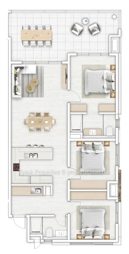 Modern 3-bedroom apartment in Calodyne with access to sparkling communal pool
