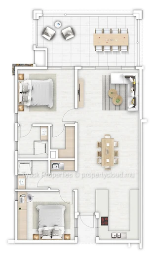 Modern 3-bedroom apartment in Calodyne with access to sparkling communal pool