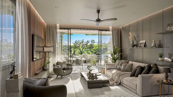 Appartement pieds dans l'eau à vendre à Grand Baie, 384m², 4 chambres, garage, piscine commune, vue mer, accès mer €.